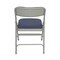 Atlas Commercial Products Triple-Braced Fabric Padded Metal Folding Chair, Gray with Navy Fabric MFC22NVYFP-1 - alternate 2